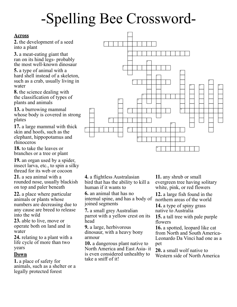 Spelling Bee Crossword WordMint Spelling Bee Crossword WordMint
