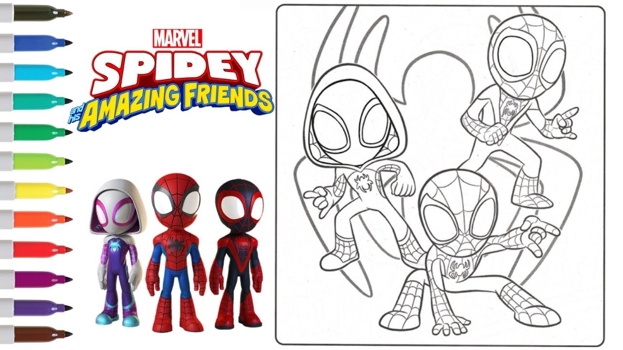 spidey and friends coloring pages spidey and friends coloring pages