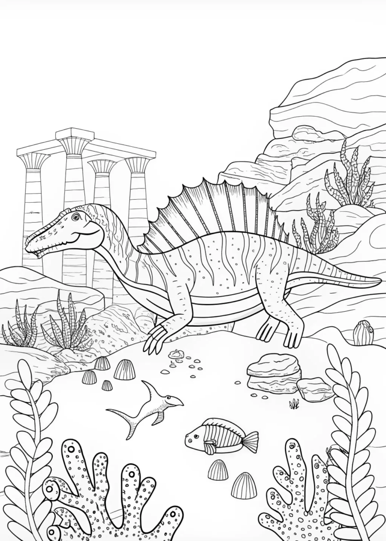 Spinosaurus Underwater Adventure Coloring Page Free Printable Spinosaurus Underwater Adventure Coloring Page Free Printable