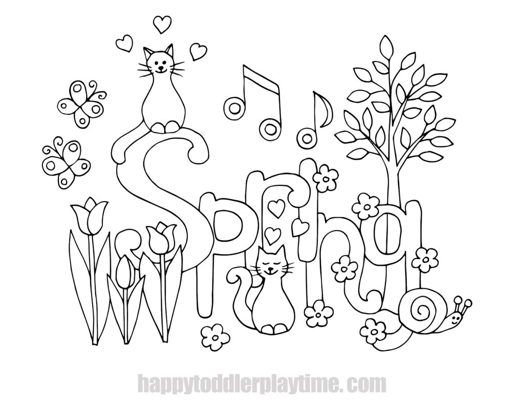 Spring Coloring Pages Happy Toddler Playtime
