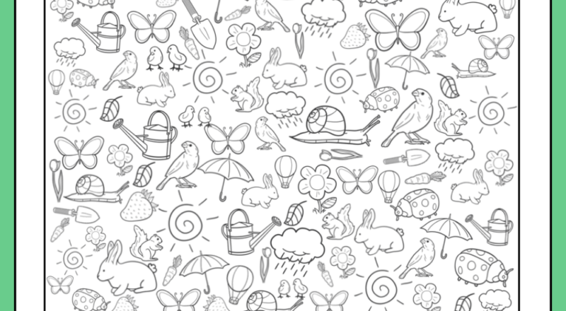 Spring I Spy Coloring Printable Teach Beside Me