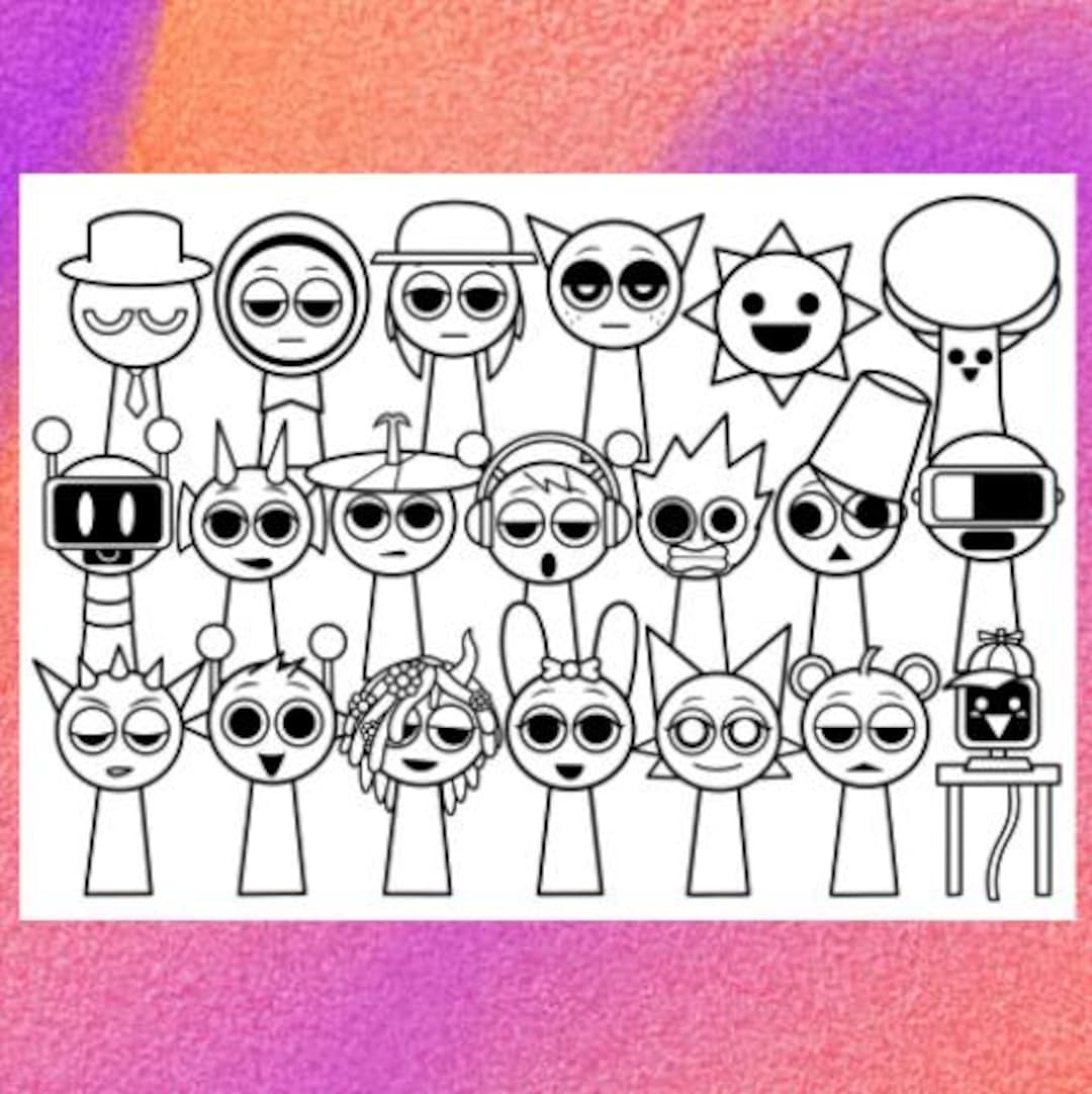 Sprunki Coloring Page 1 PNG And 1 PDF A4 Size Digital Download Etsy Sprunki Coloring Page 1 PNG And 1 PDF A4 Size Digital Download Etsy