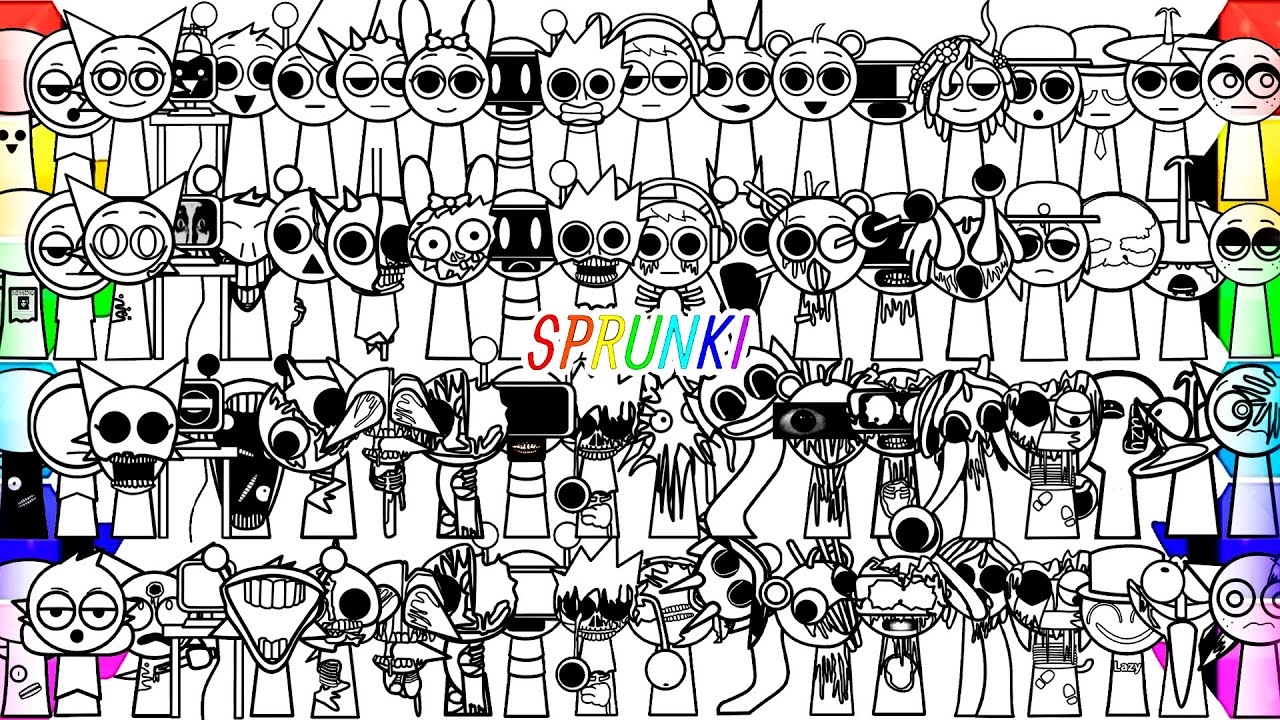 SPRUNKI New Coloring Pages How To Color ALL Incredibox Sprunki Phase 1 4 New Mod NCS MUSIC YouTube