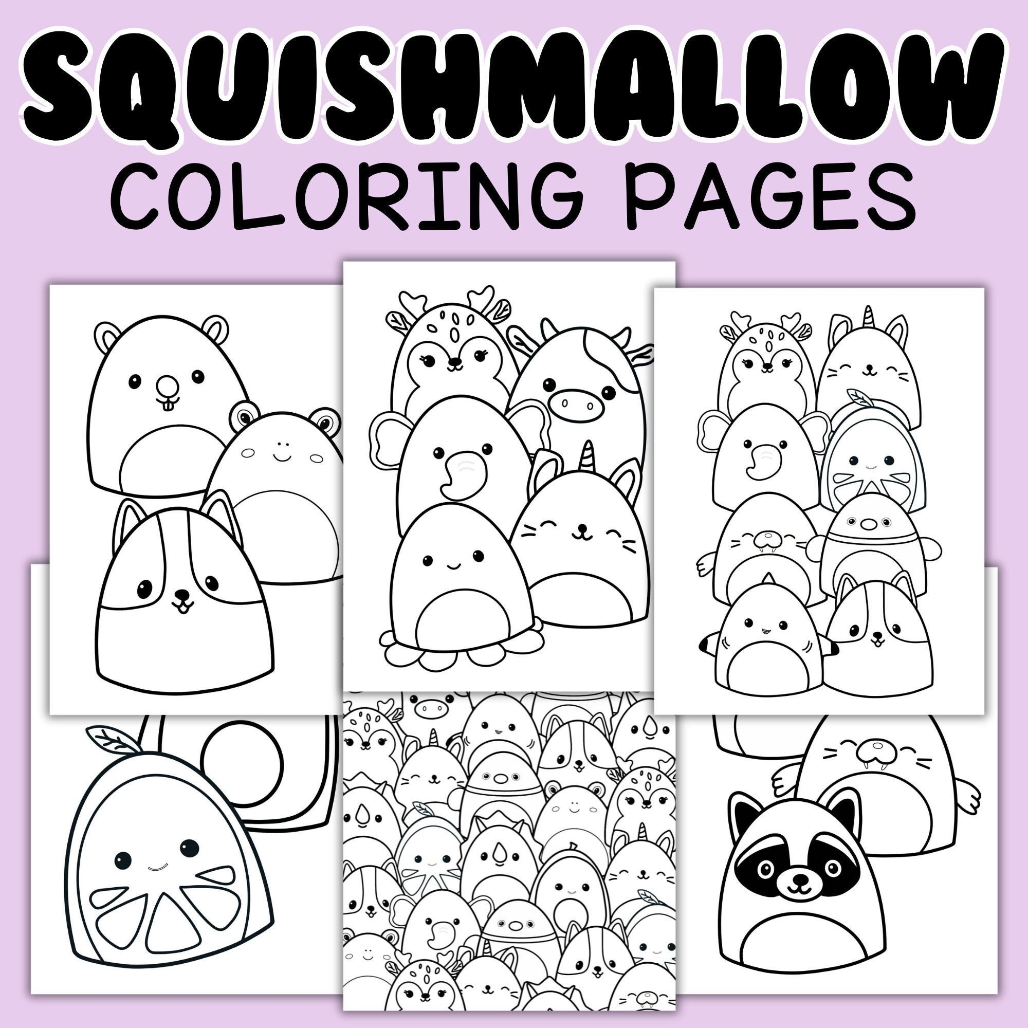Squishmallow Animal Coloring Pages Party Activities digital Download Etsy Squishmallow Animal Coloring Pages Party Activities digital Download Etsy