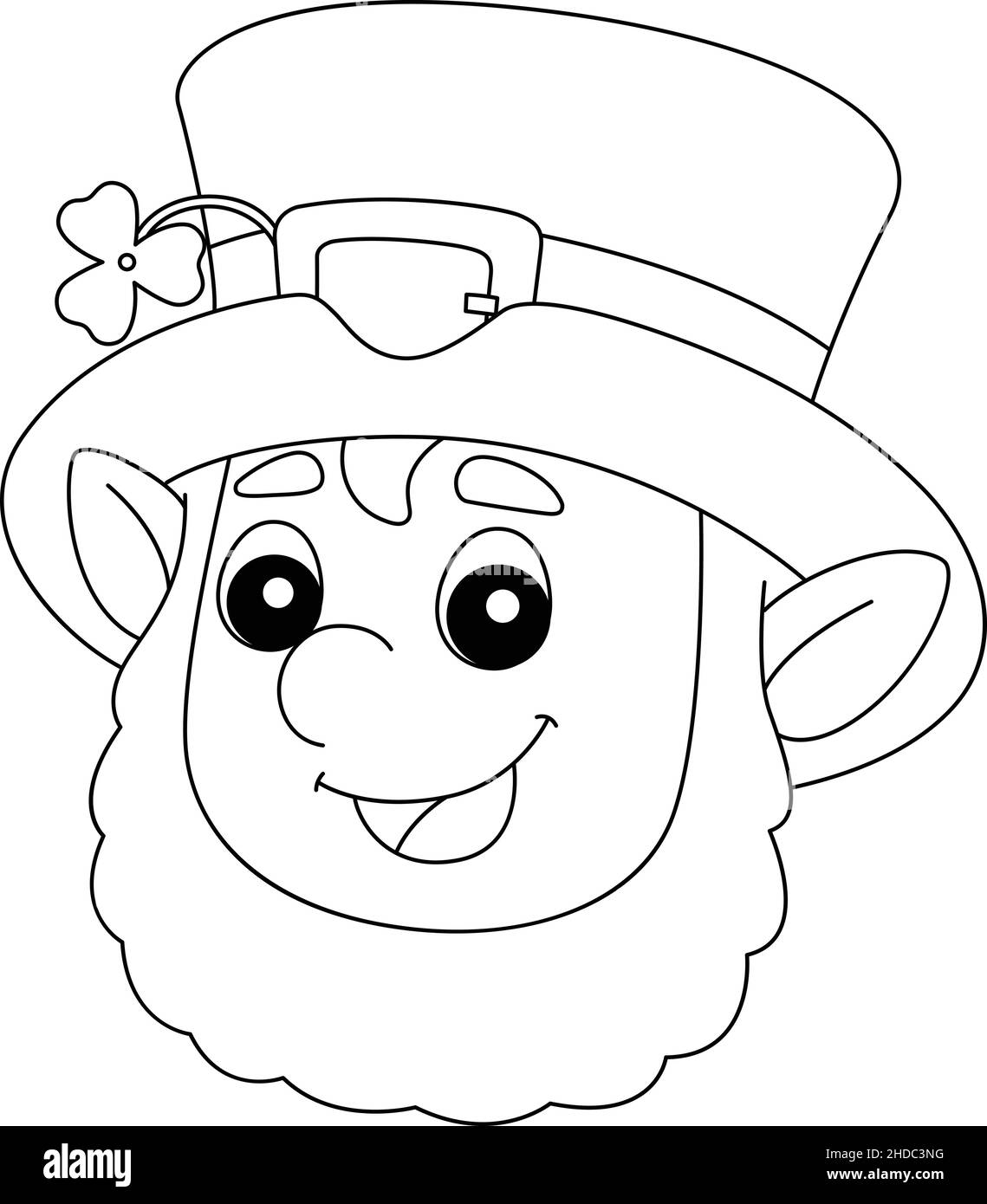 St Patricks Day Leprechaun Coloring Page For Kids Stock Vector Image Art Alamy