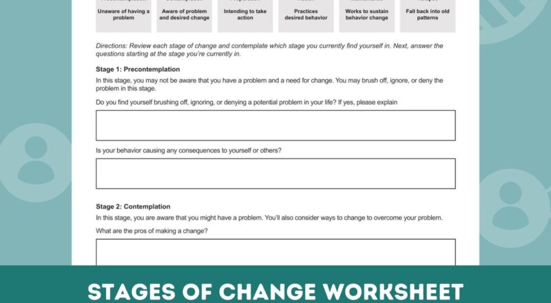 Stages Of Change Worksheet Editable Fillable PDF Template For Counselors Psychologists Therapists Etsy Israel