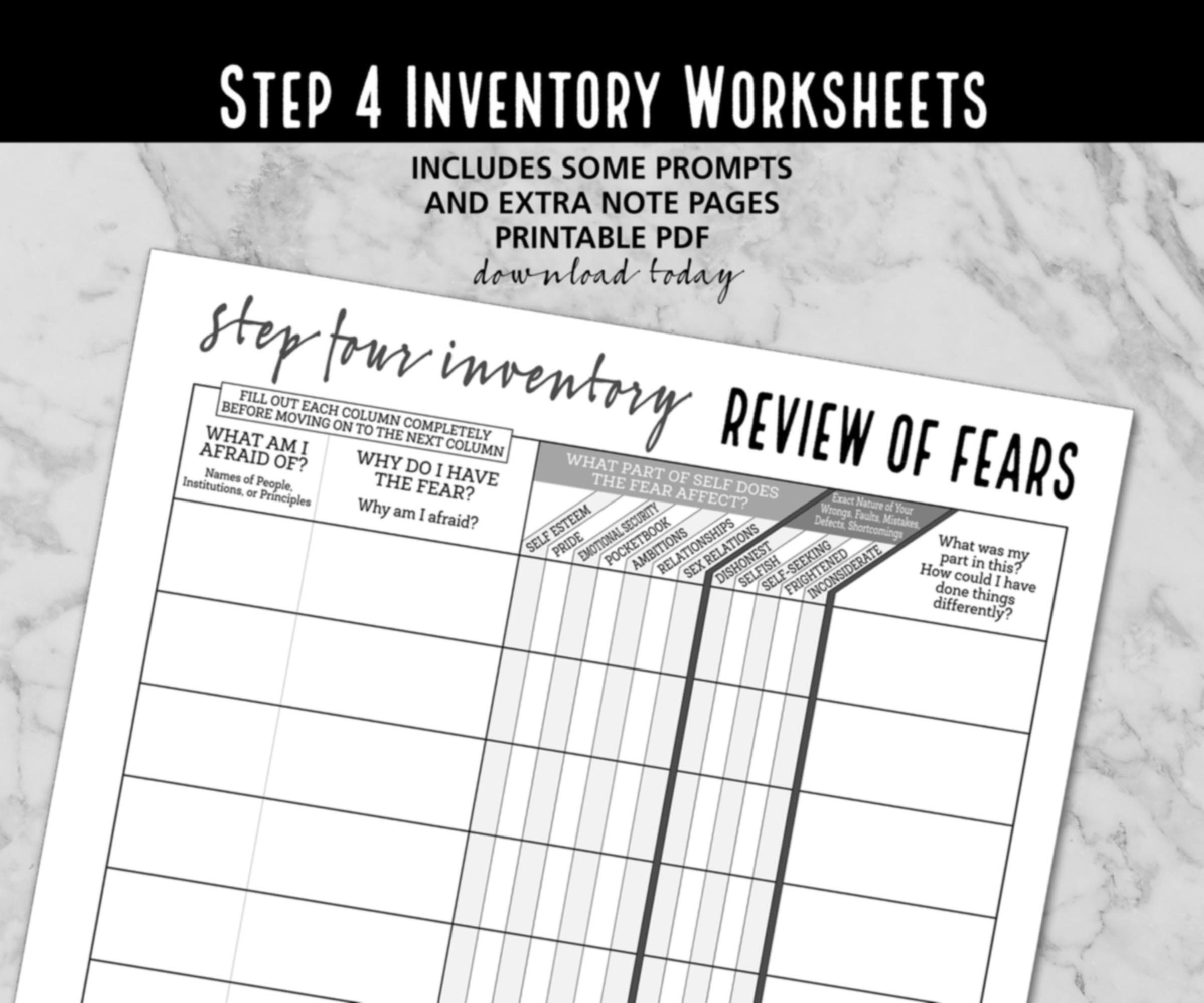 Step 4 Inventory Worksheets Instant Download Pdf Etsy