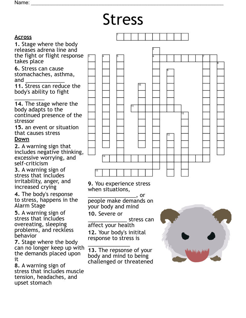 Stress Crossword WordMint Stress Crossword WordMint