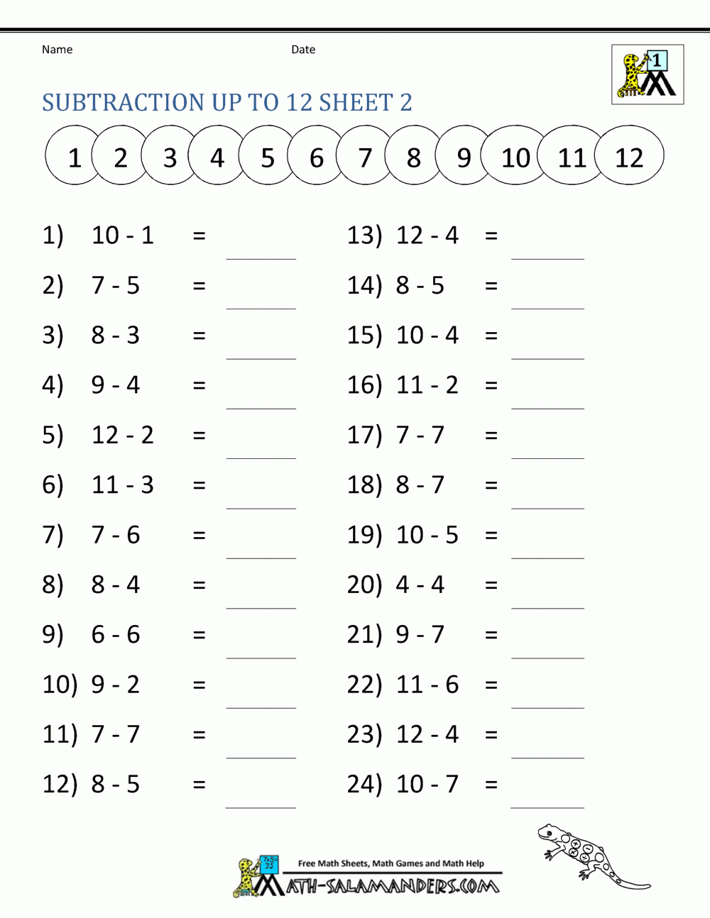Subtraction Facts Worksheets 1st Grade Subtraction Facts Worksheets 1st Grade