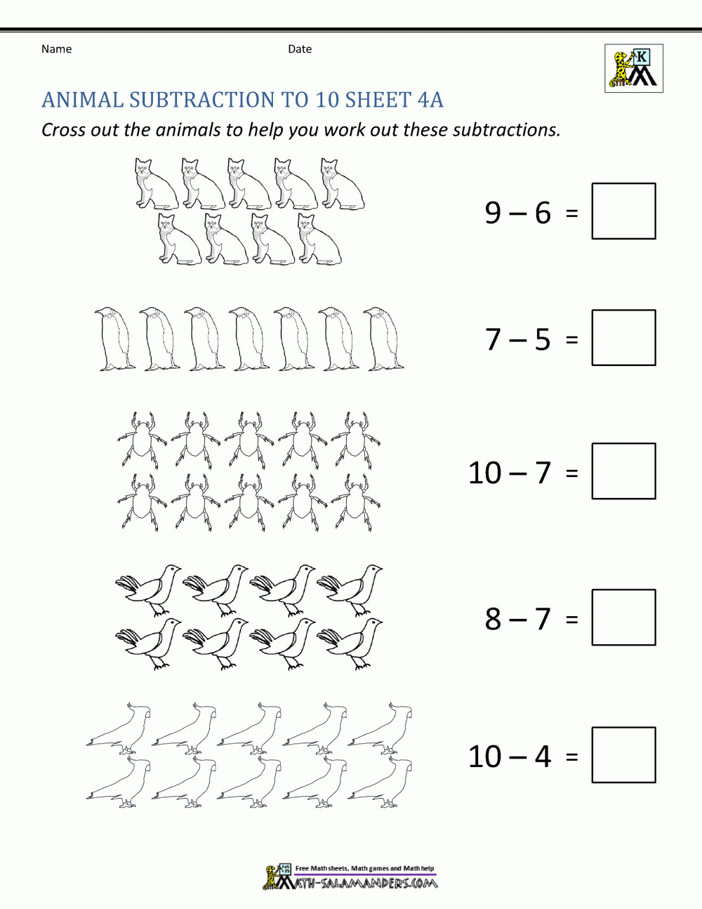 kindergarten subtraction worksheet kindergarten subtraction worksheet