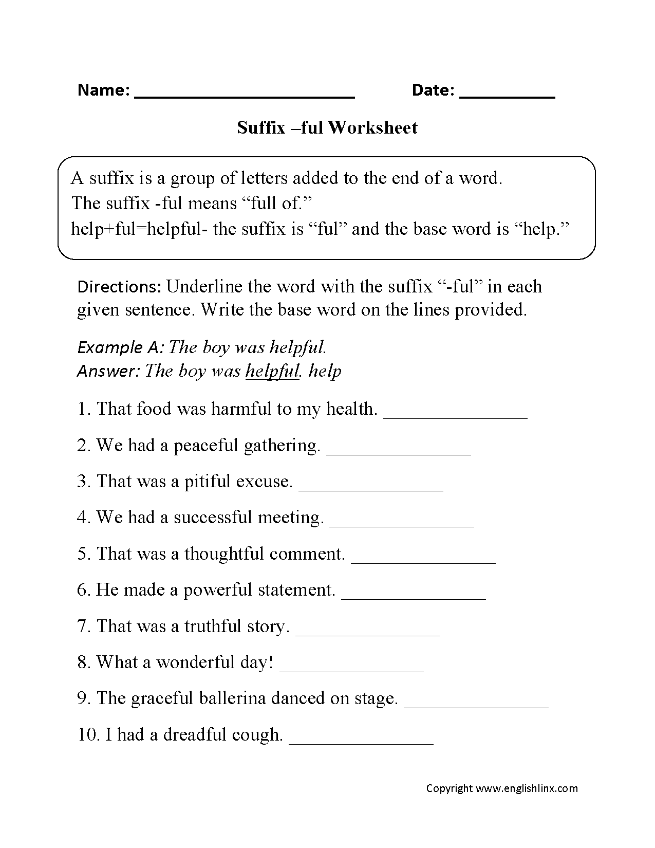 Suffixes Worksheets Printable Word Endings Practice Suffixes Worksheets Printable Word Endings Practice