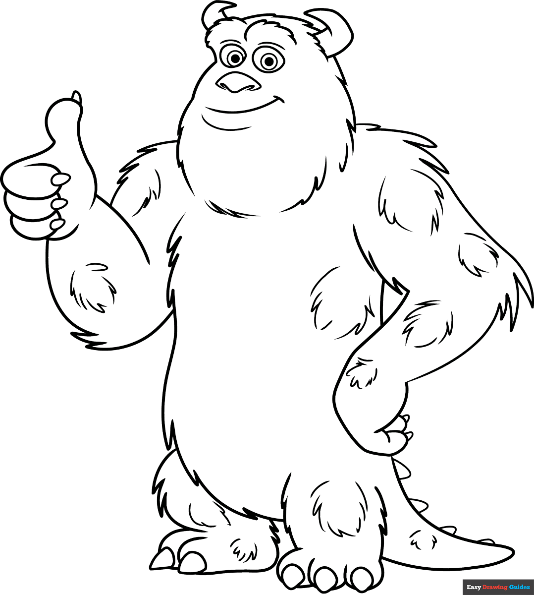 Sully From Monster Inc Coloring Page Easy Drawing Guides