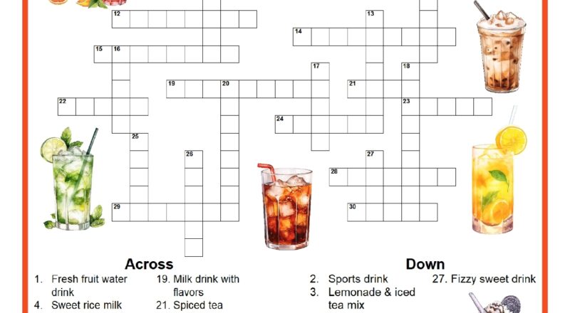 Summer Drinks Crossword