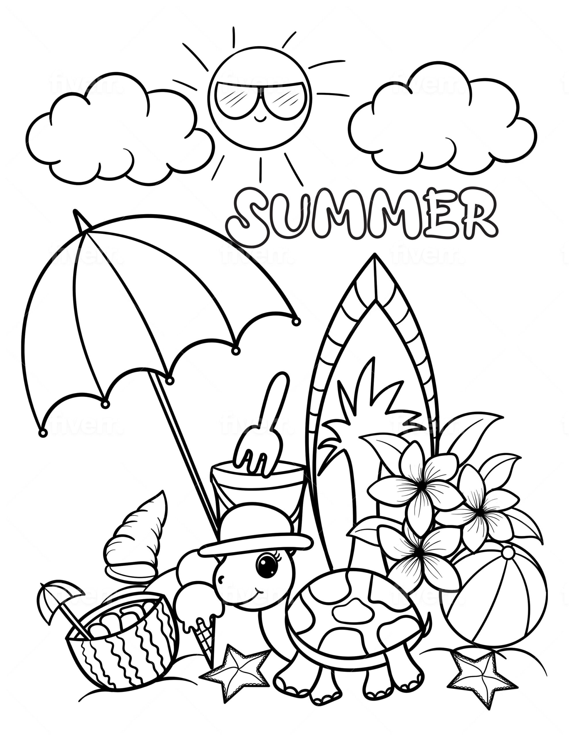 free printable summer coloring pages