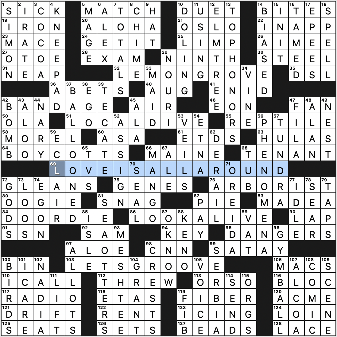 passion nyt crossword