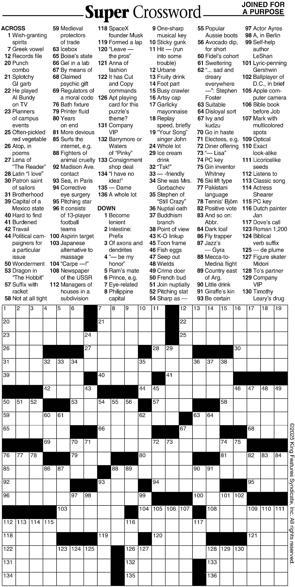 Super Crossword Joined For A Purpose Your West Central Voice Super Crossword Joined For A Purpose Your West Central Voice