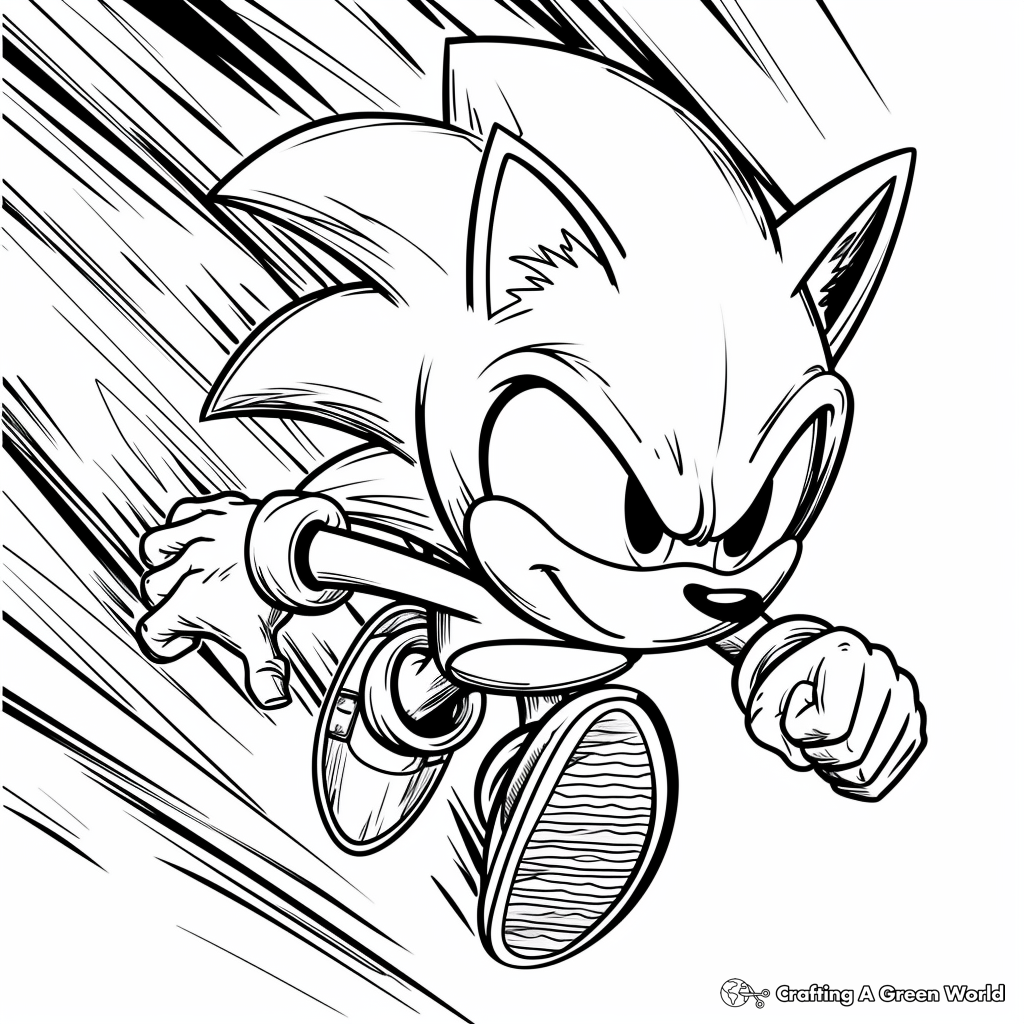 Super Sonic Coloring Pages Free Printable 