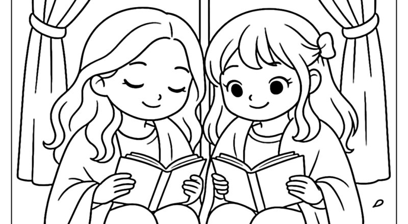 Sweet Girl Friends Coloring Pages Free PDF To Download And Print