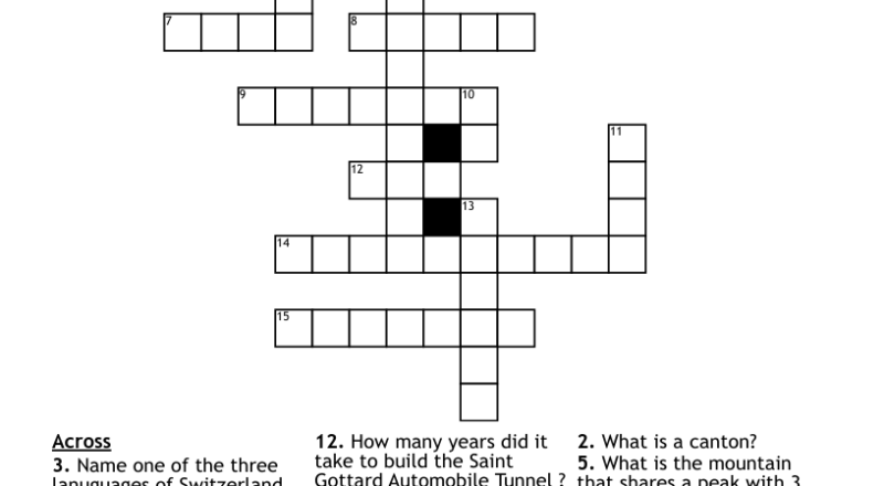 Switzerland Crossword WordMint
