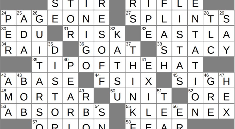 Take Down A Notch Crossword Clue Archives LAXCrossword
