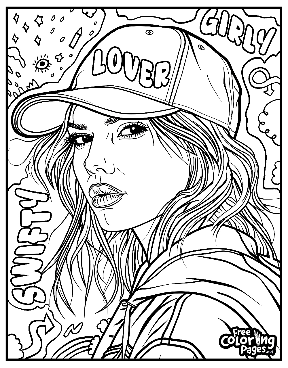 taylor swift coloring page