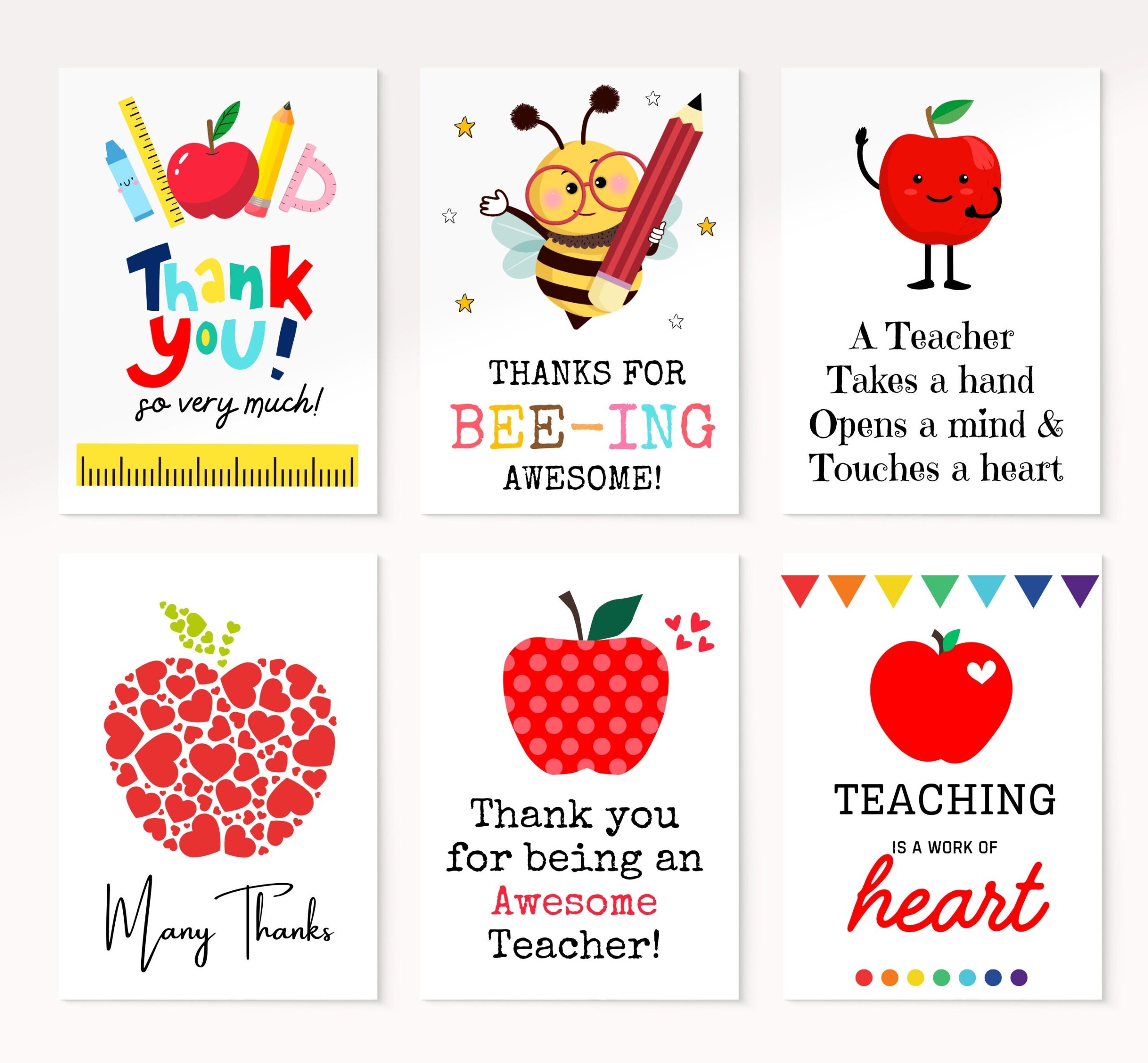 Teacher Appreciation Card Printable Teacher Thank You Card End Of Year Gift For Teachers Printable Card For Teacher Appreciation Week Etsy Australia