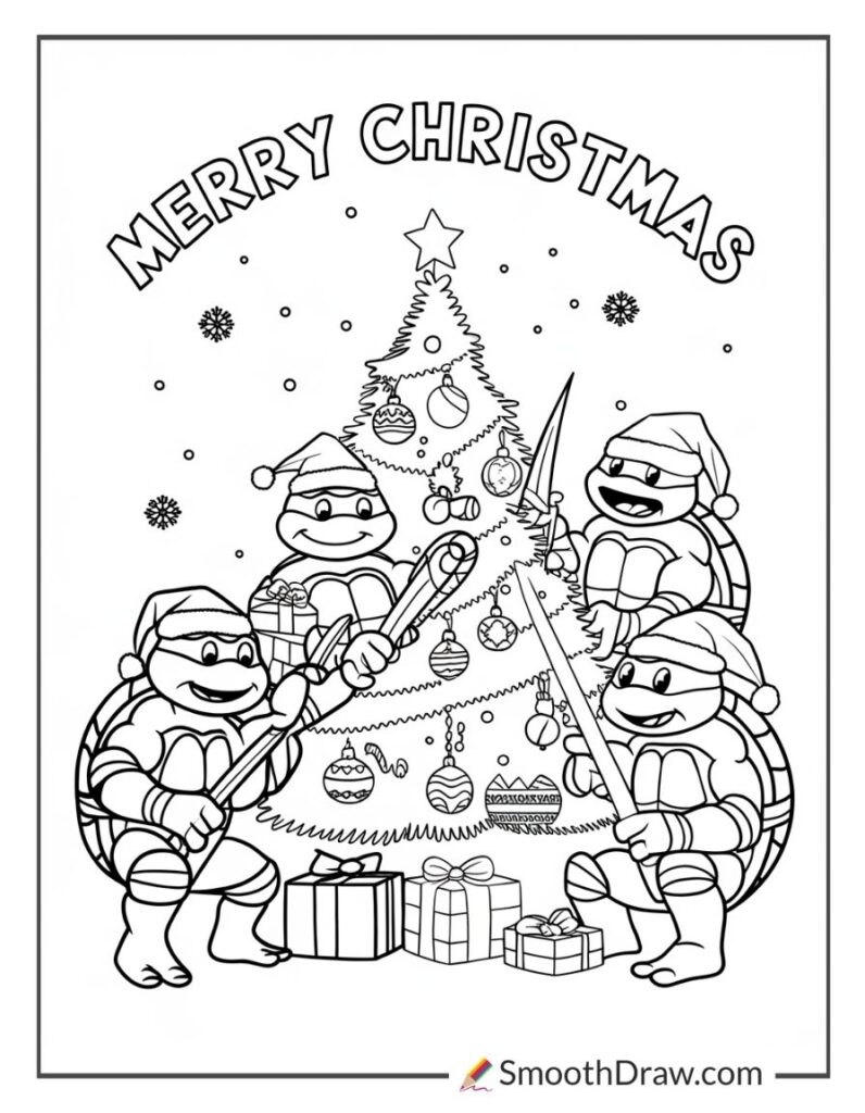 Teenage Mutant Ninja Turtle Coloring Pages Smooth Draw
