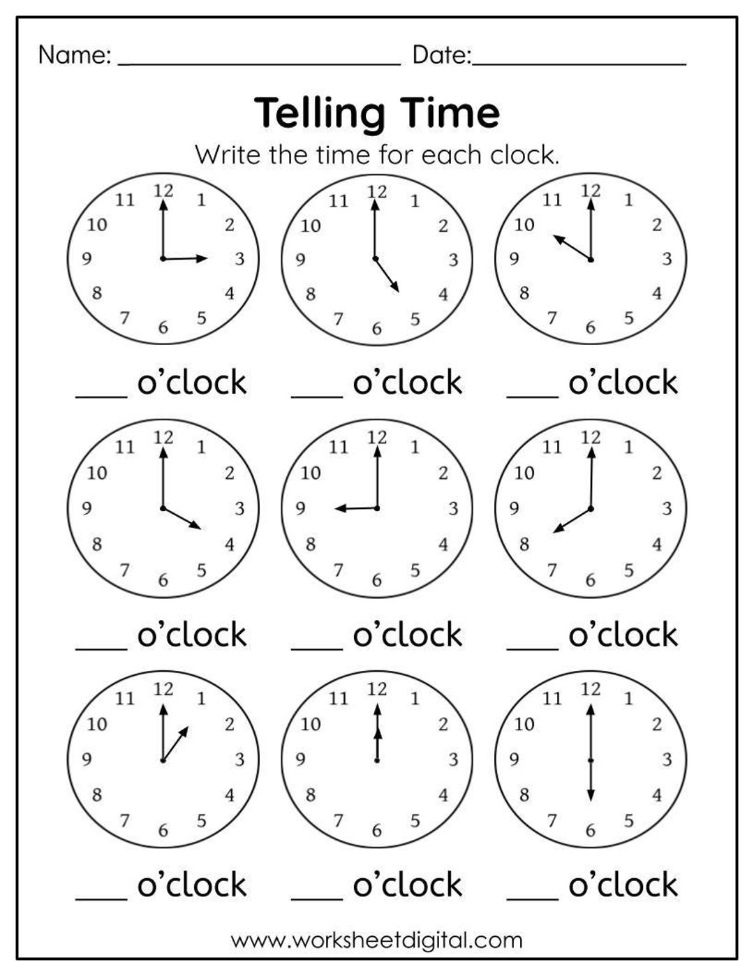 Telling Time Worksheet Digital Analog Clock Practice PDF Etsy Sweden Telling Time Worksheet Digital Analog Clock Practice PDF Etsy Sweden
