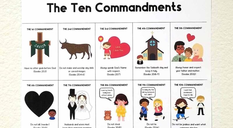 Ten Commandments For Kids Simple 10 Commandments Printable