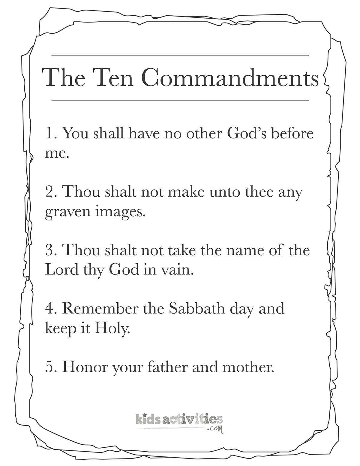 10 commandment printable