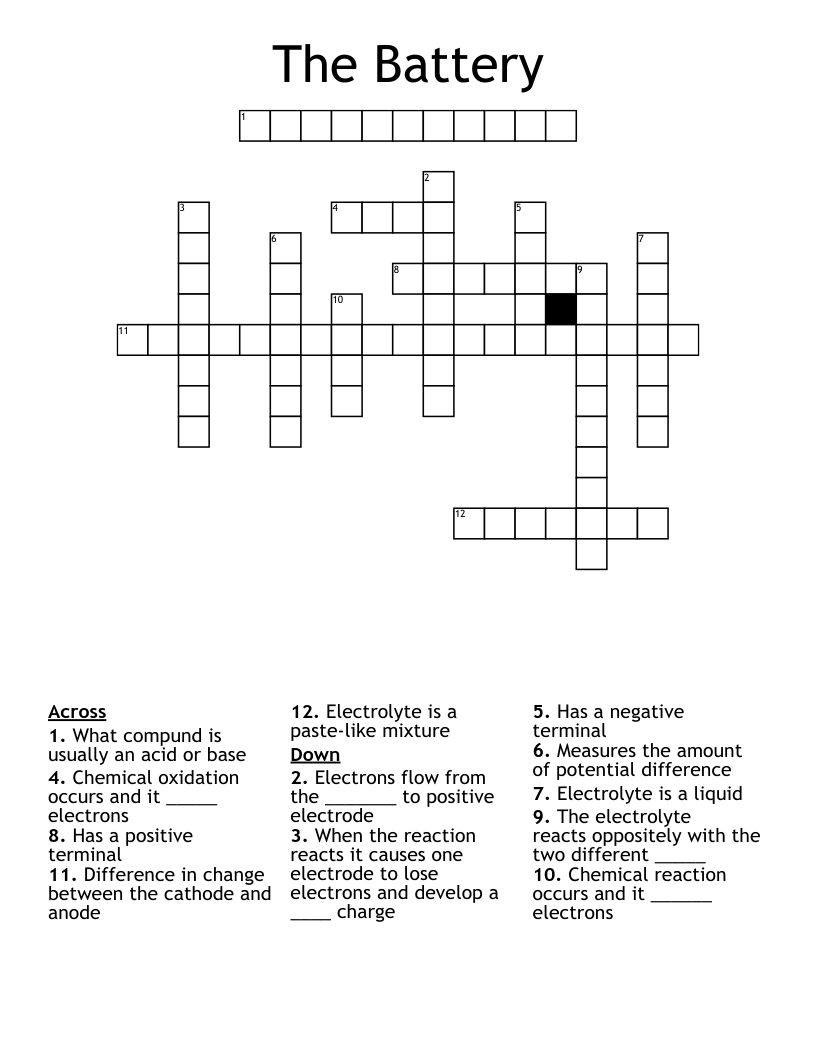 The Battery Crossword WordMint