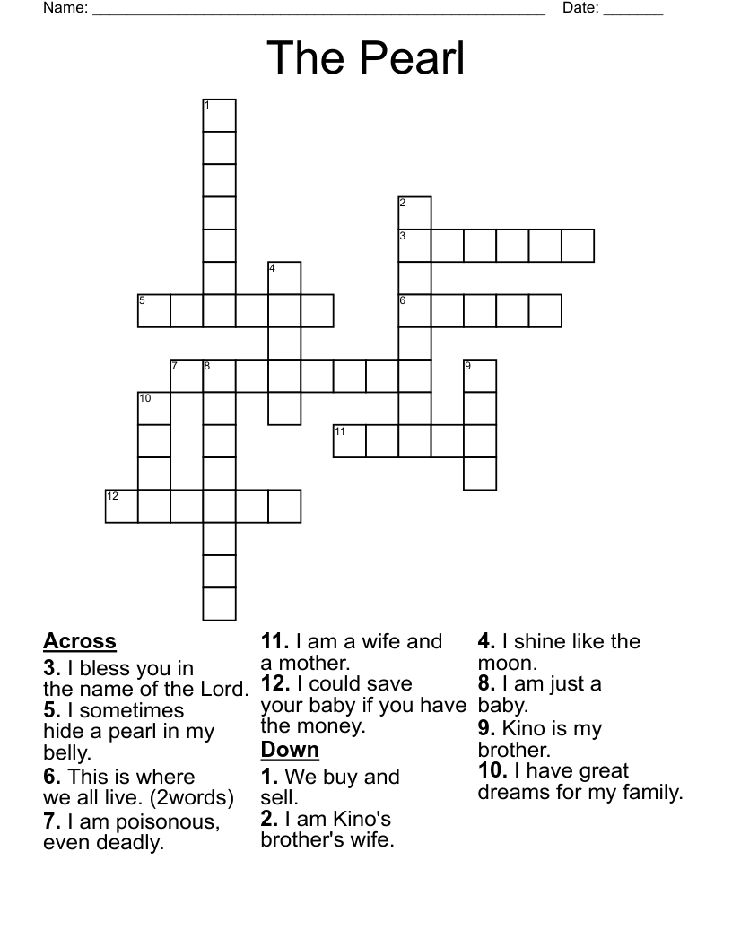 The Pearl Crossword WordMint