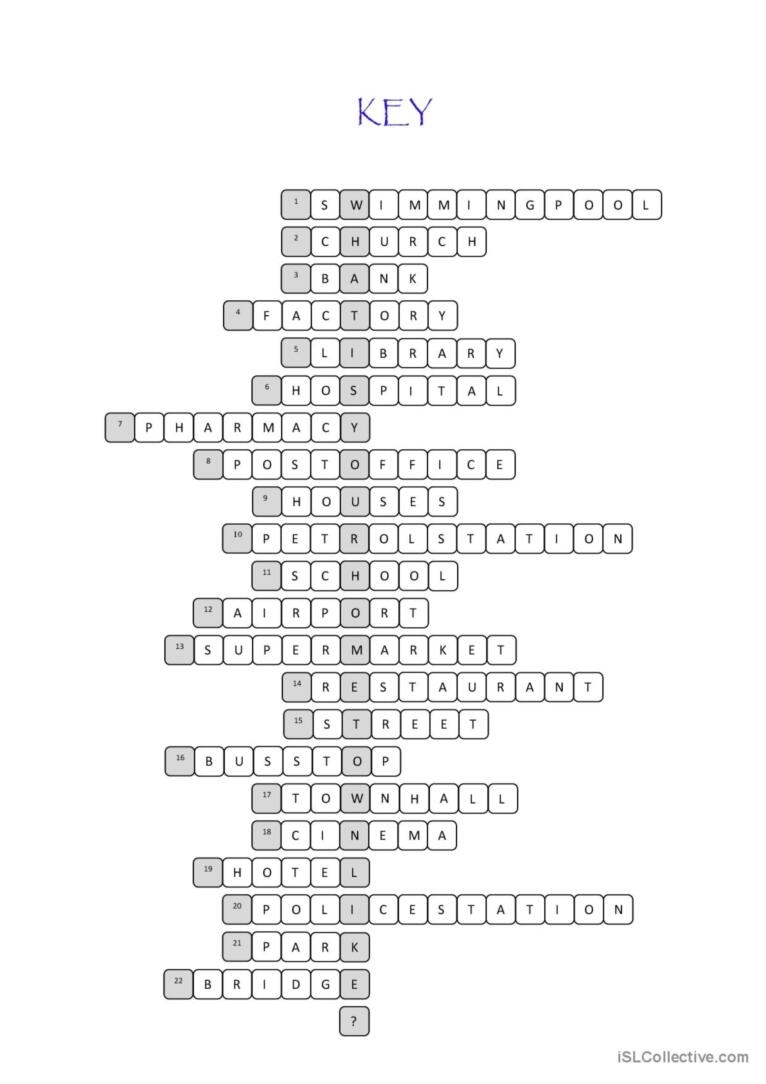 The Place Where I Live Crossword Puz English ESL Worksheets Pdf Doc The Place Where I Live Crossword Puz English ESL Worksheets Pdf Doc