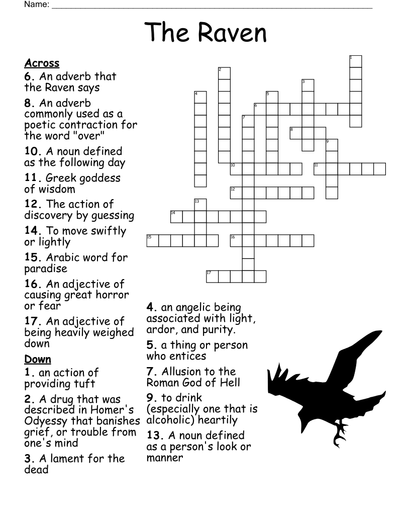 The Raven Crossword WordMint The Raven Crossword WordMint