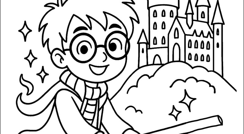 The Sorcerer s Apprentice On His Magic Broom Harry Potter Coloring Pages