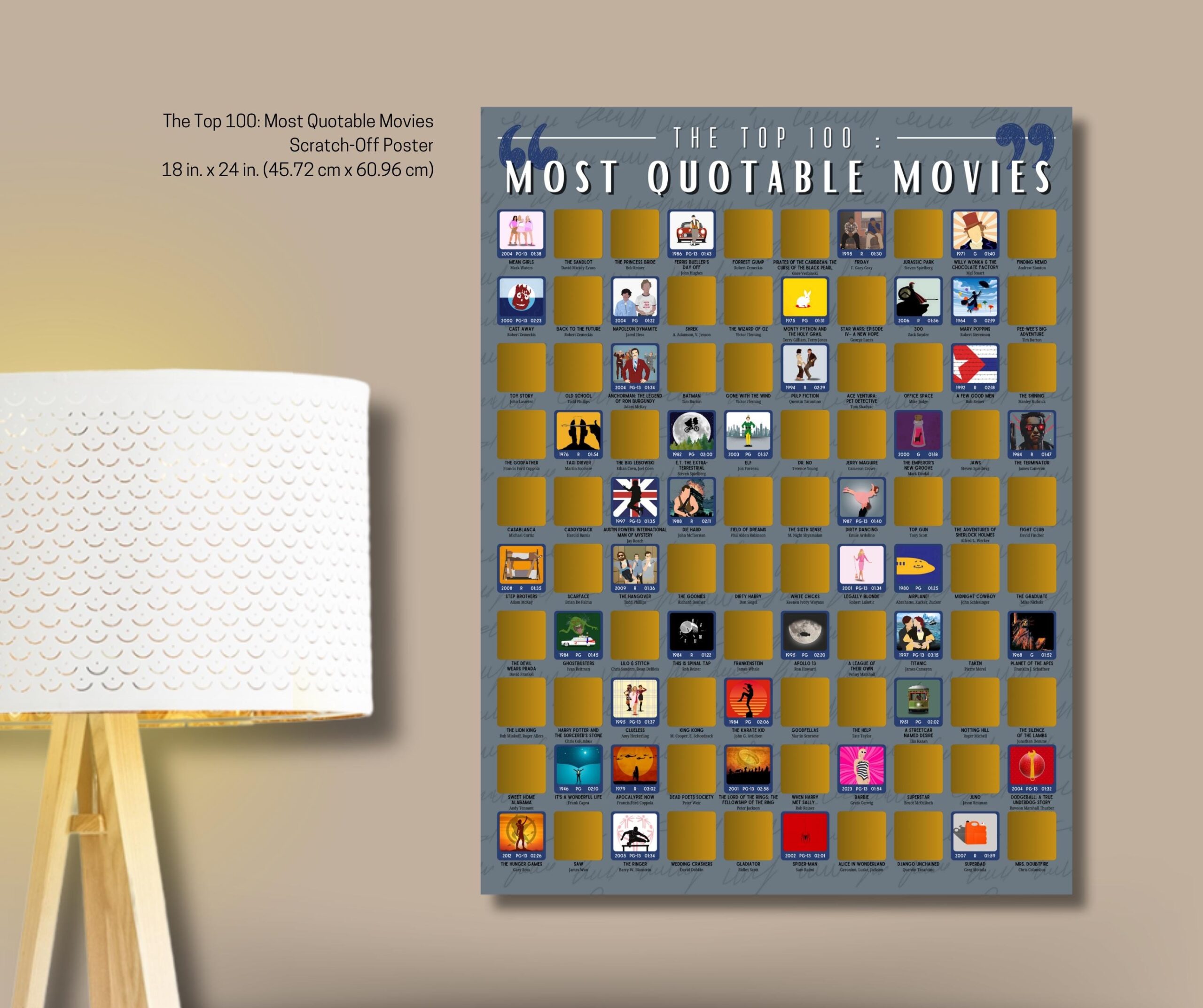 The Top 100 Most Quotable Movies Scratch off Poster Popular Movies Cinematic Classics Comedy Movies History Movies Date Night Ideas Etsy