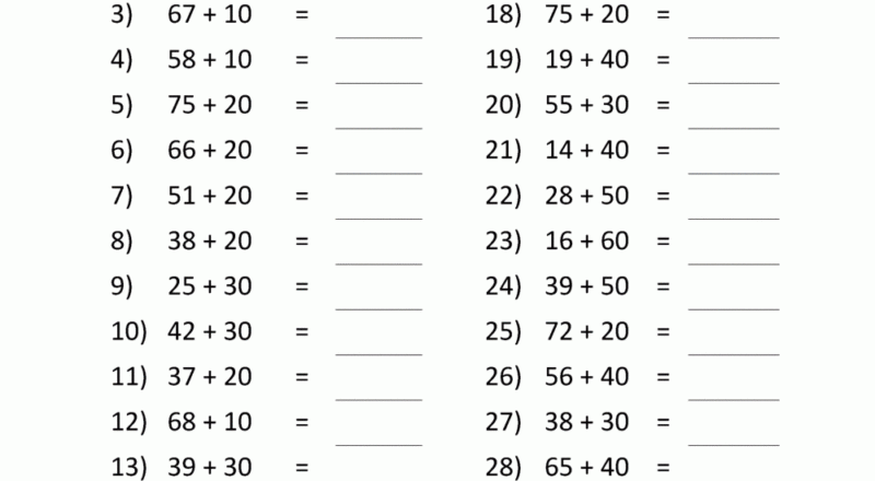 Third Grade Addition Worksheets
