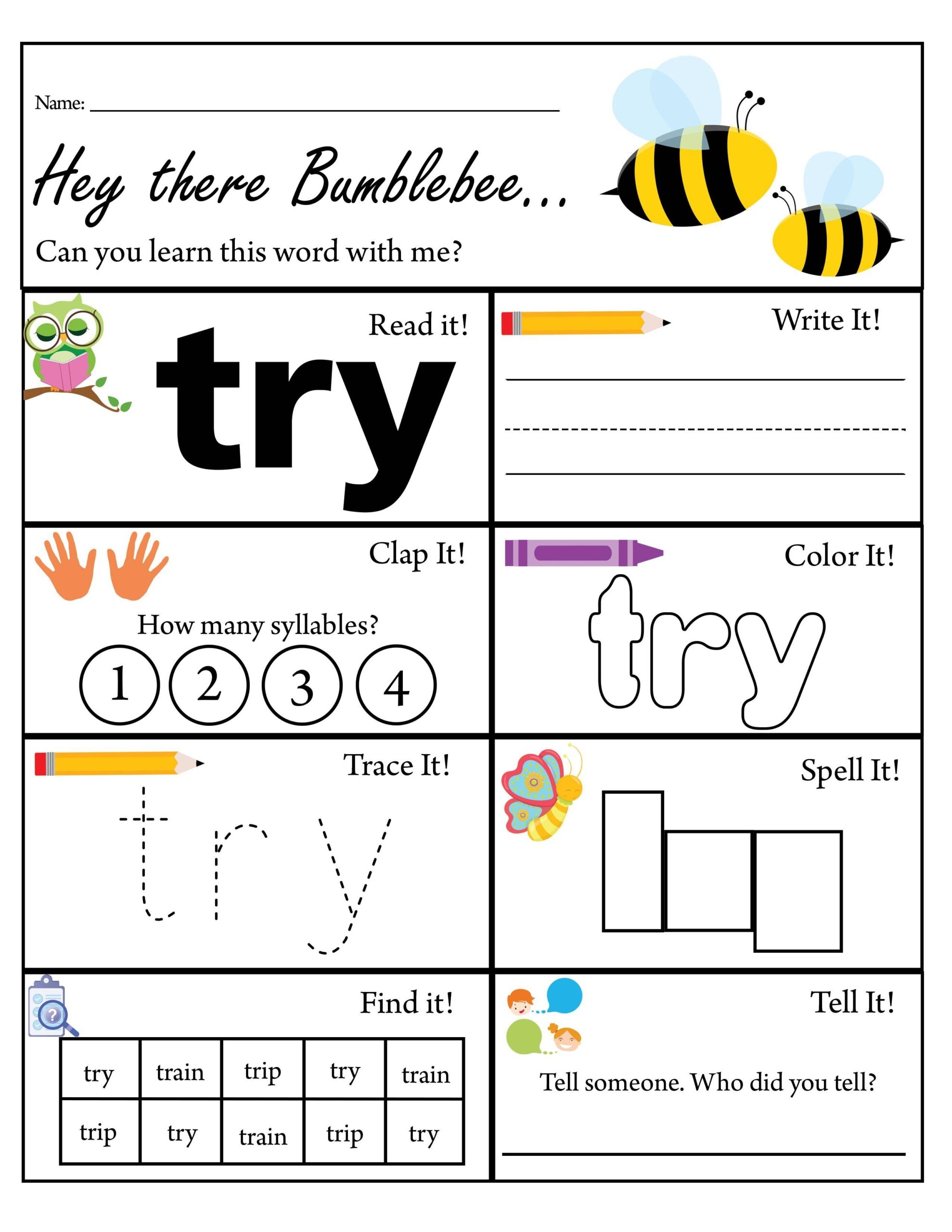 sight word the worksheet