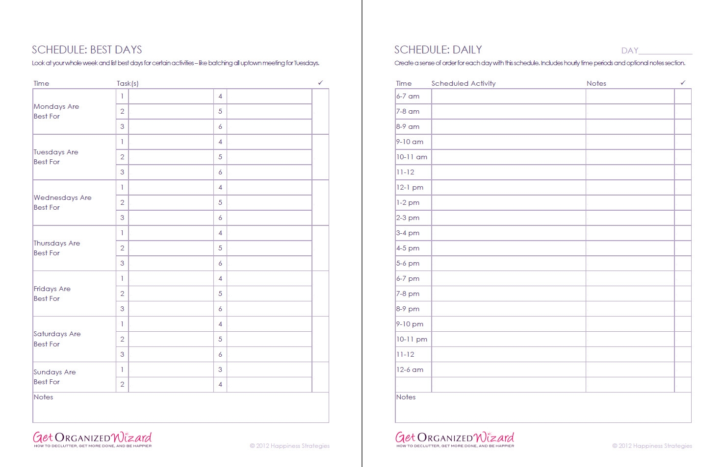 time management worksheets