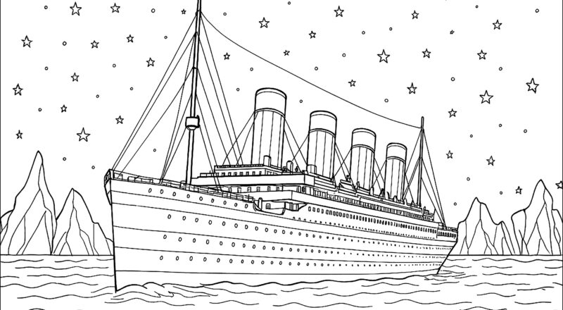 Titanic Realistic Design Titanic Coloring Pages