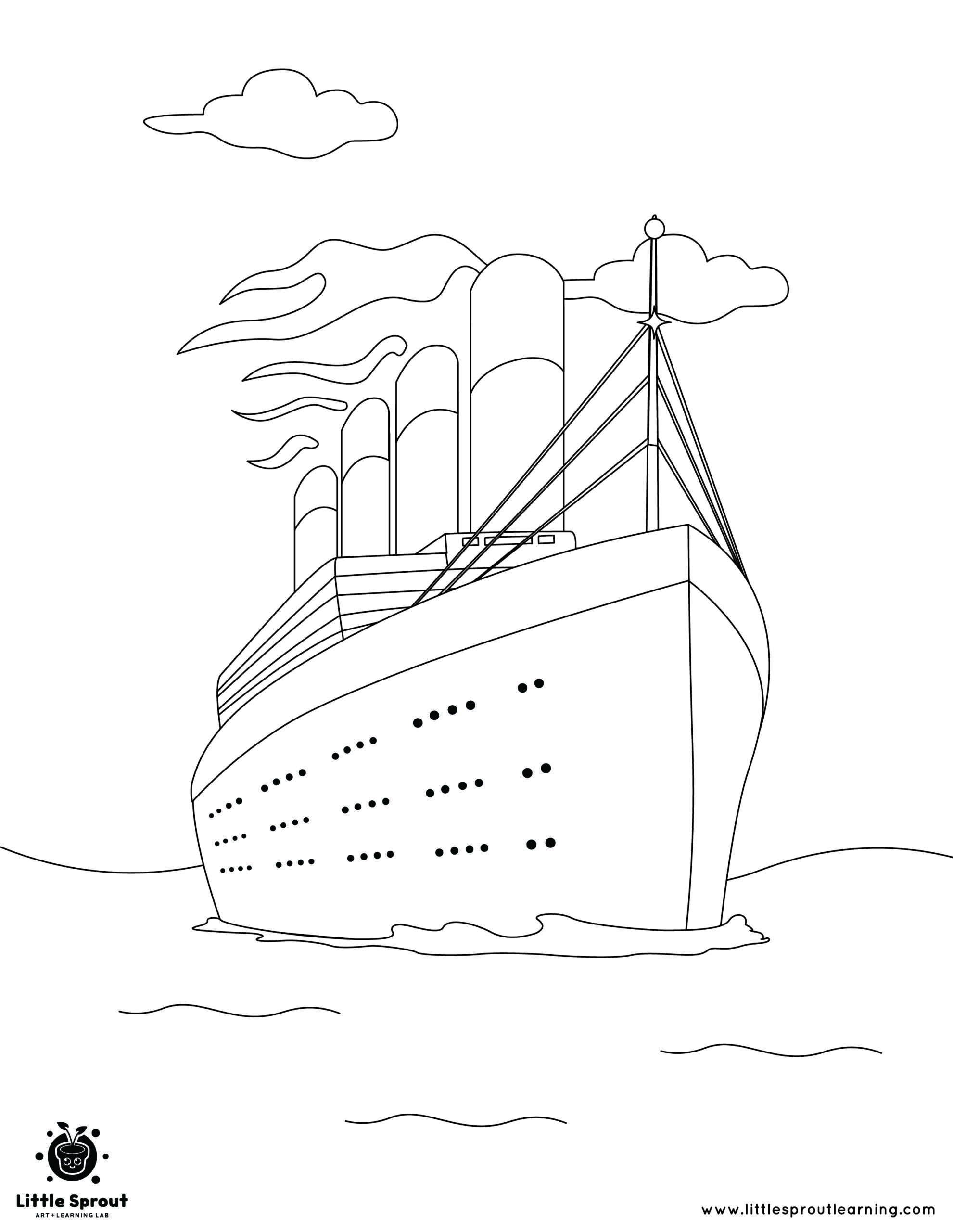 Titanic Sailing Across The Ocean Little Sprout Art Titanic Sailing Across The Ocean Little Sprout Art