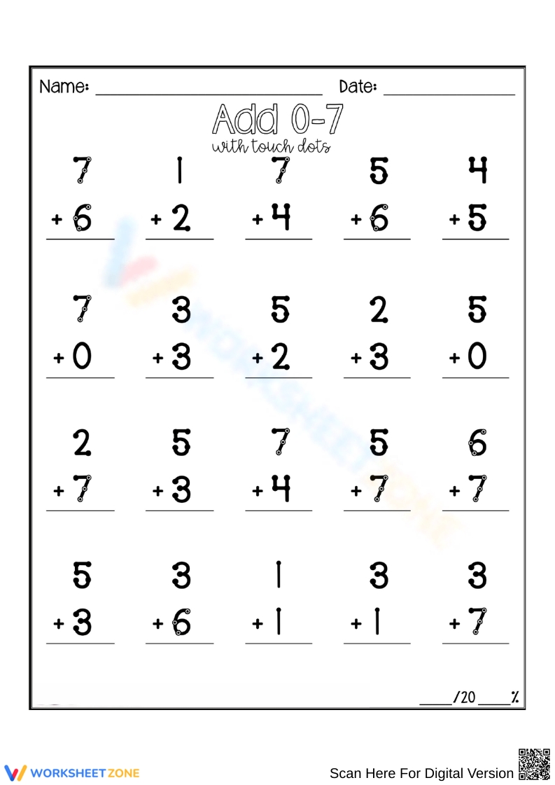 Touch Math Worksheets