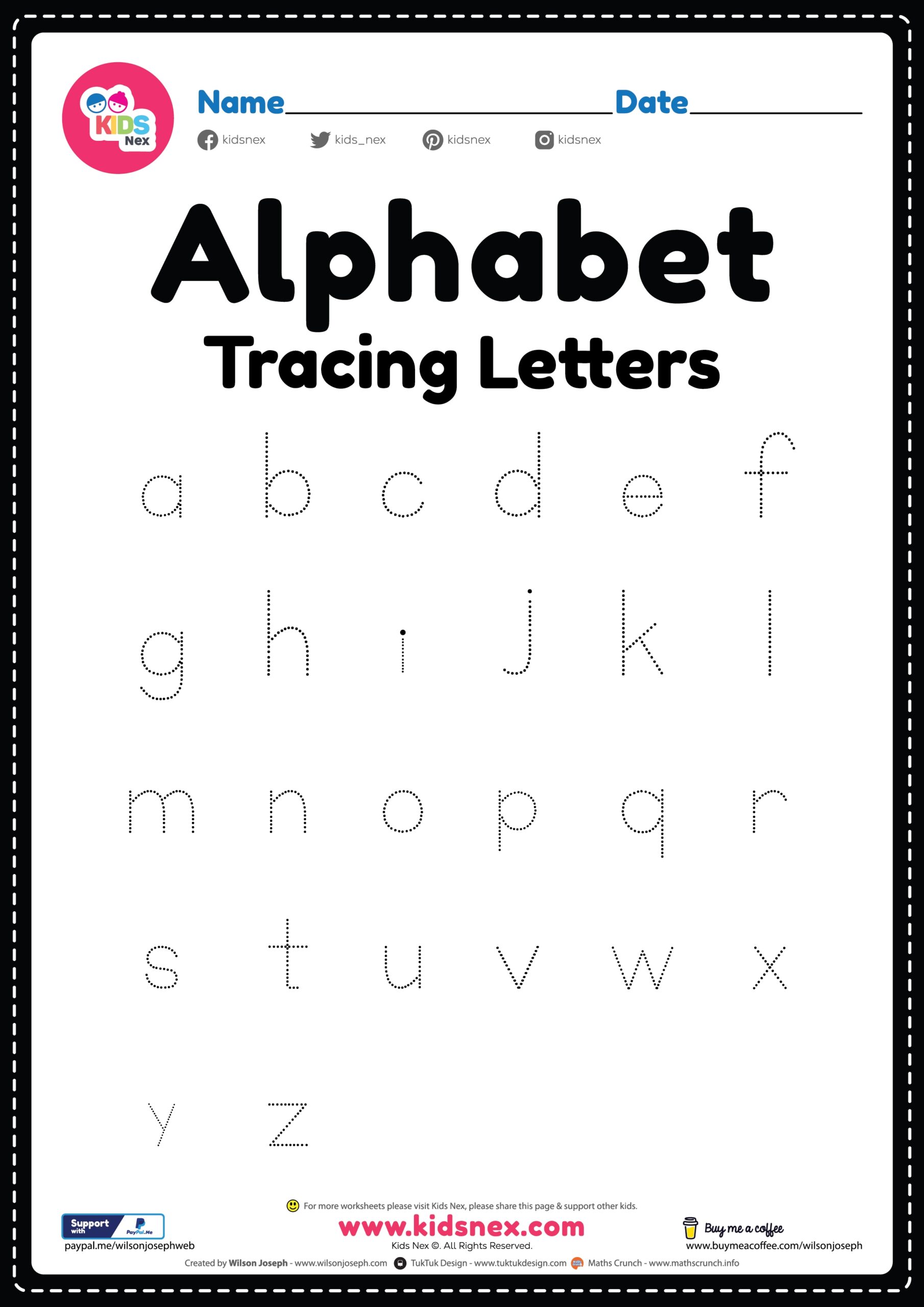 Tracing Letters Alphabet Worksheets Free Printable PDF
