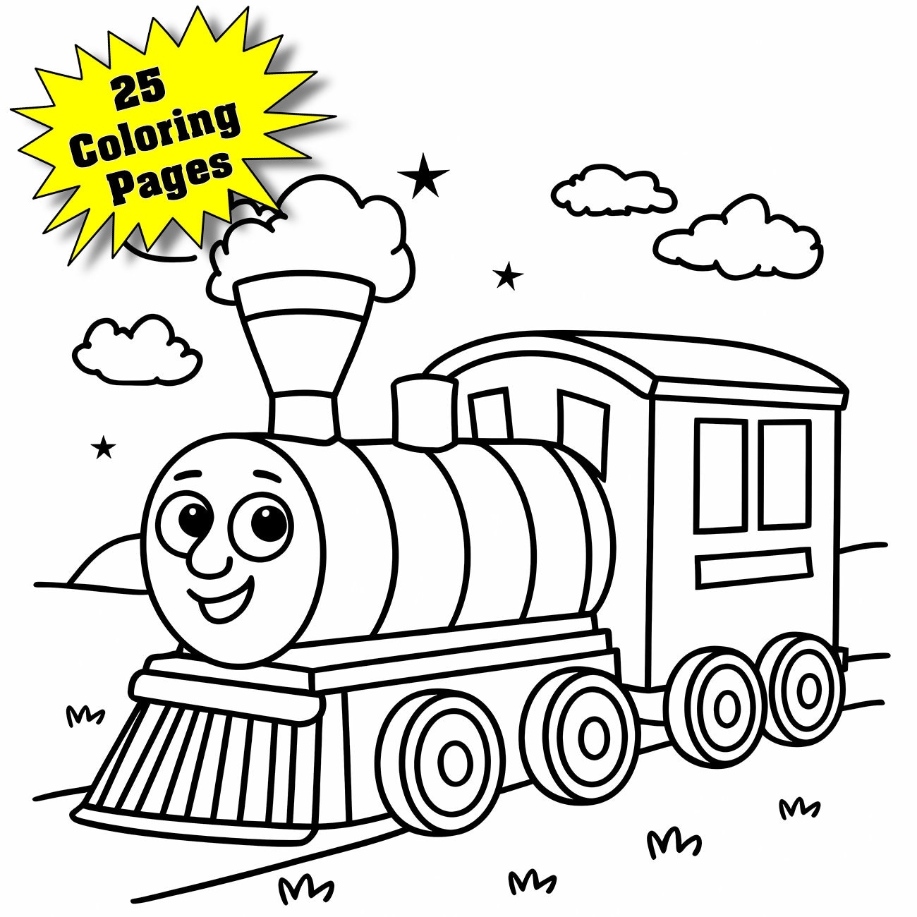 Train Coloring Book 25 Printable Pages For Kids PDF File Etsy Train Coloring Book 25 Printable Pages For Kids PDF File Etsy