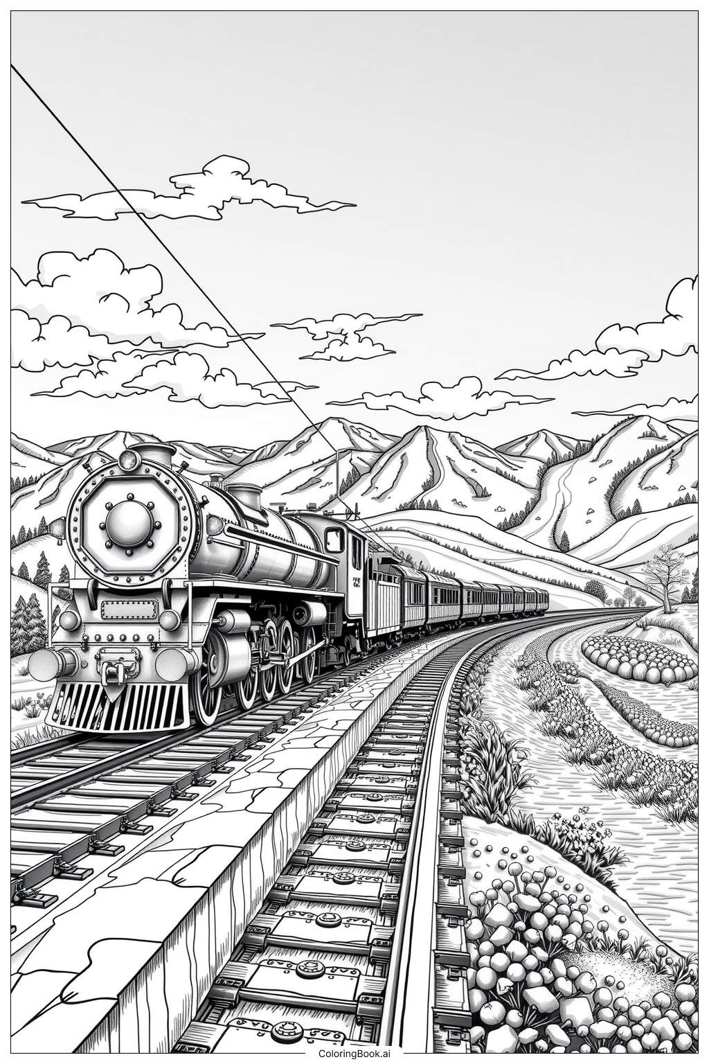 train coloring page