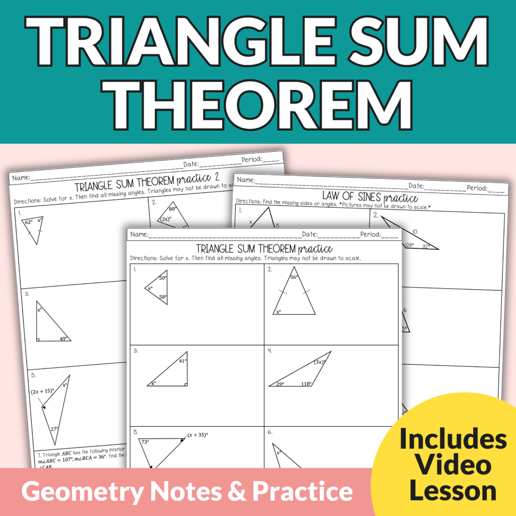 triangle sum theorem worksheet
