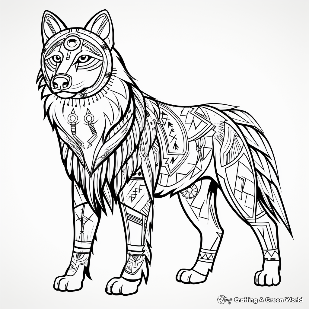 Tribal Inspired Design Wolf Coloring Pages Free Printable Tribal Inspired Design Wolf Coloring Pages Free Printable