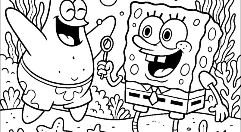 Underwater Adventure For Bob And His Friend Patrick SpongeBob Coloring Pages