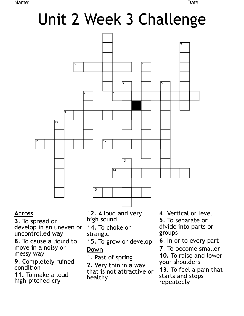 Unit2 Week3 Challenge Words Crossword WordMint