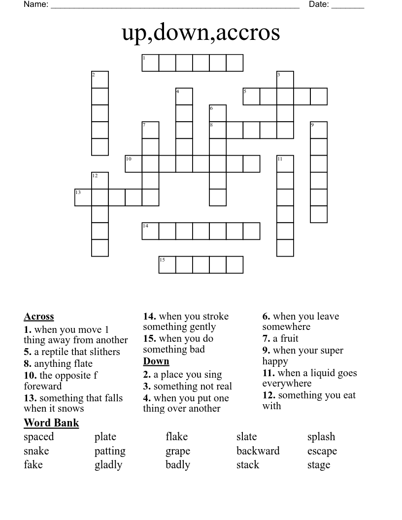 Up down accros Crossword WordMint